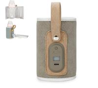 Baby Bottle Warmer Portable, 7 Different Temperatures Bottle Warmer With Led Display, Rechargeable Temperature Adjustable Portable Bottle Warmer For Trave (Gray)