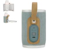 Baby Bottle Warmer Portable, 7 Different Temperatures Bottle Warmer With Led Display, Rechargeable Temperature Adjustable Portable Bottle Warmer For Trave (Blue)