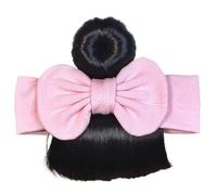 Baby Bowknot Bangs Pelucas - Parque de peluquería con flequillo elástico, diadema para niños para bebé | Peluca de algodón para sesión de fotos recién nacido, fiesta, acceso