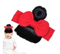 Baby Bowknot Bangs Wigs, Toddler Wig Hairpiece with Soft Bangs and Elastic Band, Skin-Friendly Headwear Accessories for Stage Performances, Celebrations, Dress-Up, Daily Wear