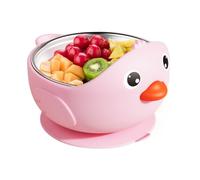 Baby Bowl con succión Tazón complementario de alimentos de dibujos animados de taza de succión de bebé se puede cocinar o hervir para evitar que el bebé caiga y coma de forma independiente, p