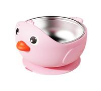 Baby Bowls con taza de succión - Tazón de bambú | Soldaduras para niños que no son a prueba de choque para sí mismos, para las primeras comidas sólidas, refrigerios, comidas al aire libre, via
