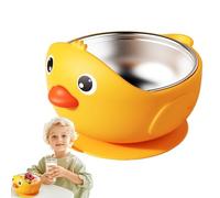 Baby Bowls con taza de succión - Tazón de bambú | Soldaduras para niños que no son a prueba de choque para sí mismos, para las primeras comidas sólidas, refrigerios, comidas al aire libre, via