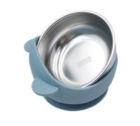 Baby Bowls with Suction, Anti-Scald Silicone Toddler Suction Bowls, Stainless Steel Inner Grip Training Utensils, Feeder Containers for Dish Eating, Dinner, Travel and Food Kids Snack, 11x11x5.5cm