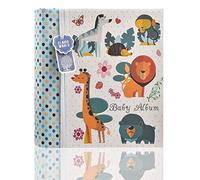 Baby Boy - Álbum de fotos para 200 fotos (10,16 x 15,24 cm), diseño de animales del bosque, color azul