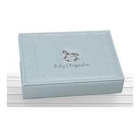 Baby Boy caja de recuerdos azul de cuero sintético