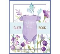 Baby Boy Guest Book Blue Floral Design | Baby Shower Sign-In Book with Gift Log & Notes Section | Keepsake for New Parents