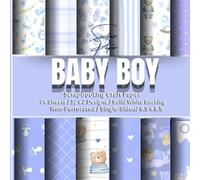 BABY BOY SCRAPBOOKING CRAFT PAPER: Multi-Purpose Craft Paper/24 Single-Sided Sheets/12 x 2 Designs/Non-Perforated
