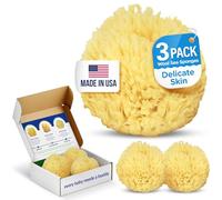 Baby Buddy Esponja de baño natural absorbente, esponja de lana marina ultra suave, suave para la piel tierna del bebé, accesorios de baño para bebés y niños, baño infantil, biodegradable,