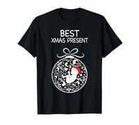 Baby Bump First Christmas Embarazo Diseño de Bola de Navidad Camiseta gráfica económica