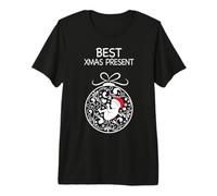 Baby Bump First Christmas Embarazo Diseño de Bola de Navidad Camiseta Premium