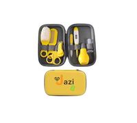 Baby Care - Kit de aseo 8 en 1 para recién nacidos, azul, yallow, estuche de viaje rosa con cortaúñas, cepillo para el pelo, peine, termómetro y más para bebés y niños pequeños, juego de manicura y