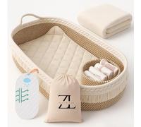 Baby Changing Basket for Baby Dresser, Moses Baskets for Newborn, Baby Moses Basket Changing Basket for Dresser, Changing Pad Basket Changing Table Basket, Diaper Caddy (Beige)