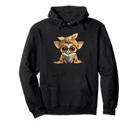 Baby Chihuahua Pequeño Libro Lectura Perro Amante Retrato Gráfico Sudadera con Capucha