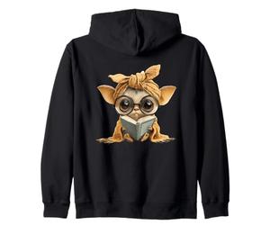 Baby Chihuahua Pequeño Libro Lectura Perro Amante Retrato Gráfico Sudadera con Capucha