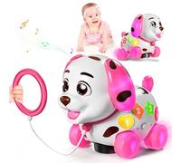 Baby Cley - Juguete musical para cachorros para niñas de 1 año, regalo de primer cumpleaños, juguete bilingüe para bebés de 6 a 12 a 18 meses, juguete educativo para niños a partir de 1 año con