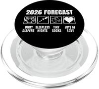 Baby Coming Soon 2026 Forecast Baby Shower Funny New Dad Mom PopSockets PopGrip para MagSafe