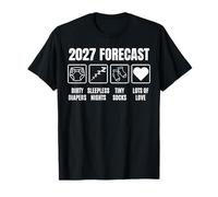 Baby Coming Soon 2027 Forecast Baby Shower Funny New Dad Mom Camiseta