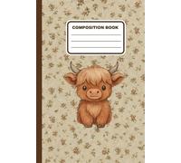 Baby Cow Composition Notebook: Cute 6x9 Kawaii Highland Calf Journal for Kids, Teens, and Animal Lovers - 60 Pages of Dotted Line Writing Paper