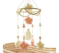 Baby Crib Bell, Colgante De Cunas De Bebé, Juguete Calmante Para Niños, Con Diseño De Flores Tejidas, Característica Sensorial Rotativa, 20x10x10cm, Para Cuna, Dormitorio, Sala De Estar, Guardería, Ve