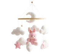 Baby Crib Mobile, Bunny Nursery Mobile, Bassinet Bunny Pendant, Toddler Crib Decor, Bunny Pendant Mobile, Baby Room Decor Mobile, Kids Bedroom Mobile, Cartoon Bunny Toy, Nursery Hanging Decor