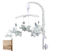 Baby Crib Mobile Girls, Rotating Plush Toy, 73x33cm Adorable Hanging Wind Up Animals Nursery Decor with Music Box Crib, Cradle, Babies Room for Boys and Girls