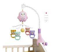 Baby Crib Mobile, Musical Nursery Bed Bell, portátil cuenca para colgar Rattle Soft Plush Toys and Gentle Music, for Infanted Girls Boys Cribs Playpens Bedside Soothing Sleep Aid, 40x25x48cm Blue Pink