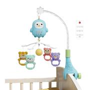 Baby Crib Mobile, Musical Nursery Bed Bell, portátil cuenca para colgar Rattle Soft Plush Toys and Gentle Music, for Infanted Girls Boys Cribs Playpens Bedside Soothing Sleep Aid, 40x25x48cm Blue Pink