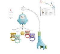 Baby Crib Mobile - Plush suave, 360 ° Juguete rotacional | Campana de la cama portátil portátil de la camisa de la cuna con animales colgantes, caja de música que funciona con baterías para la decorac