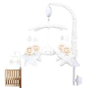 Baby Crib Mobile Toy, Rotating Plush Animals, Music Box Wind Up Mechanism, Soft Nursery Decor, Crib and Cradle Miniature, Gentle Lullabies, Excellent for Boys and Girls Baby Room