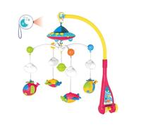 Baby Crib Toy, Lights Projector, Musical Bed Hangable Toy, Remote Control Feature, Soothing Night Light, Unisex, Nursery Decoration,19.69x18.9 Inches, Sturdy Design