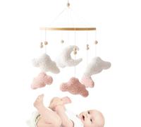 Baby Crib Toys Hangable, Cloud-Shaped Pendants, 16.54x9.06 Inches Adorable Soft Stroller Toy, Colorful Baby Play Decoration, Ideal for Nursery Bed Bassinet and Shower Gift
