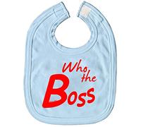 Baby de babero con impresión diseño - Who The Boss - 12425 - Color Azul Claro