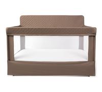 Baby Delight Lunaire - Cuna de tamaño matrimonial | Cuna de Malla Transpirable | Cama de bebé de Montaje sin Herramientas | Tela de algodón orgánico 100% Certificado Gots | Mocha orgánico