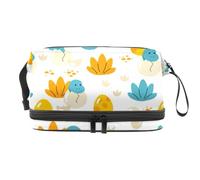 Baby Dinosaurs in The Egg - Neceser de doble capa para mujeres y niñas, neceser de viaje, bolsa organizadora de maquillaje con compartimento para cepillos, multicolor, 27x15x14 cm/10.6x5.9x5.5 in,