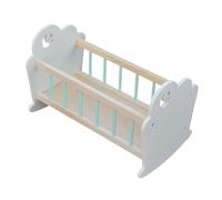 Baby Doll Bed, Mini Toy Crib, 19.29x7.48 Inches Natural Wooden Design with Realistic Look, Smooth Edges and Stable Build, Dolls Sleep Furniture for Babies, Playtime, Activities