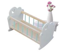 Baby Doll Bed, Miniature Wooden Crib, Realistic Toy Furniture, Charming and Sturdy Sleeping Accessory for Toddler Girls, Boys, Playtime, Activities, Indoor and Outdoor, White Color