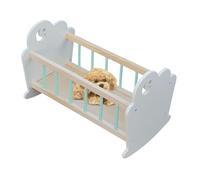 Baby Doll Bed, Wooden Mini Crib, Realistic Toy Furniture, 49x19cm, Classic Sleeping Accessory, Design Perfect for Toddler Girls Boys, and Playtime Entertainment Learning