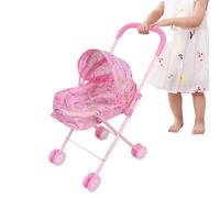 Baby Doll Stroller, 21.65 Inch Foldable Pretend Play Pushchair with Canopy for Kids Boys Girls, Lightweight Carriage Toy for Home, School, Travel, Party, Birthday, Outdoor Activities
