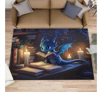Baby Dragon Rug - Alfombra de pasillo de dragón mágico de 80 x 150 pulgadas, alfombra de cuento de hadas de fantasía para cocina, lavable, antideslizante y suave, alfombra pequeña para decoración del
