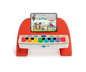 Baby Einstein Hape Cal's First Melodies Magic Touch Piano, juguete musical de madera, 6 melodías, 4 modos, 3 partituras, a partir de 6 meses, Piano Rojo, 1 Unité (Lot de 1)