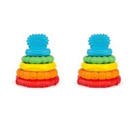 Baby Einstein, Juego de Mordedores Stack & Teethe, 5 Piezas Fáciles de Agarrar y de Varias Texturas, Desde 3 Meses (Paquete de 2)