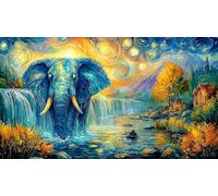 Baby Elefante with Flowers and Mariposa Puzzle de 1000 Piezas de Papel Reciclado para Adultos - Regalo Divertido & Actividad Familiar Decoración de Pared 75x50/1000pcs