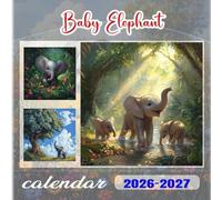 Baby Elephant Calendar 2026-2027: 18 Month Planner To Keep You On Track from Sep 2026 to Dec 2027,Square 8.5 x 8.5 Inches Gift For Organizing & Planning