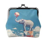 Baby Elephant Heads The Ball - Monedero pequeño para mujer, con cierre de beso, tamaño de bolsillo, mini monedero para mujer