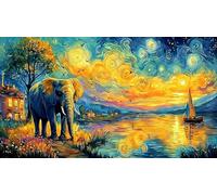 Baby-Elephant-Holding-Leaf-Umbrella-in-Rain 1000 Piezas Puzzle Adultos Juego Familiar Desafiante Papel Reciclado para Adultos y niños de 12 años 70x50/1000pcs