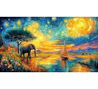 Baby-Elephant-Holding-Leaf-Umbrella-in-Rain 1000 Piezas Puzzle Adultos Juego Familiar Desafiante Papel Reciclado para Adultos y niños de 12 años 38x26/1000pcs