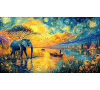 Baby-Elephant-Holding-Leaf-Umbrella-in-Rain 1000 Piezas Puzzle Educativo Papel Reciclado Juego Familiar Desafiante para Adultos 70x50/1000pcs