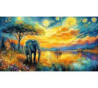 Baby-Elephant-Holding-Leaf-Umbrella-in-Rain Puzzle Familiar 1000 Piezas Desafiante y Divertido Papel Reciclado para Adultos 70x50/1000pcs