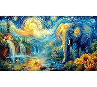 Baby-Elephant-with-Flowers-and-Butterfly 1000 Piezas Puzzle Reciclado Juego desafiante Educativo para relajación Creatividad Regalo 38x26/1000pcs